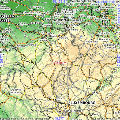 Topographic map of Vielsalm