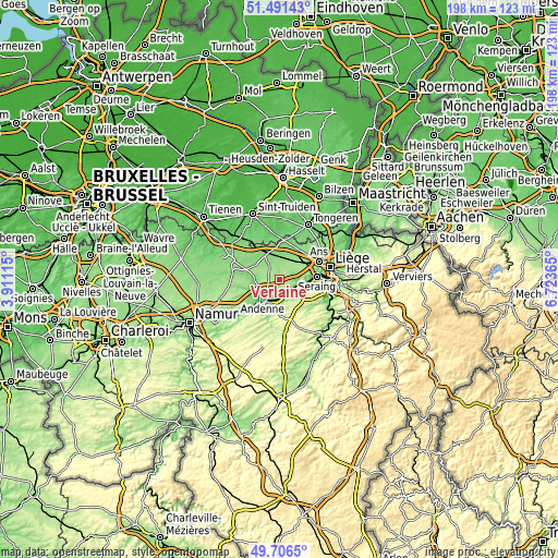 Topographic map of Verlaine