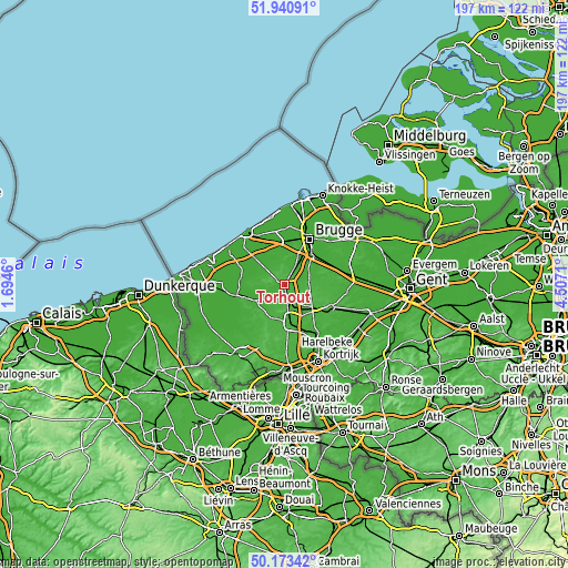 Topographic map of Torhout