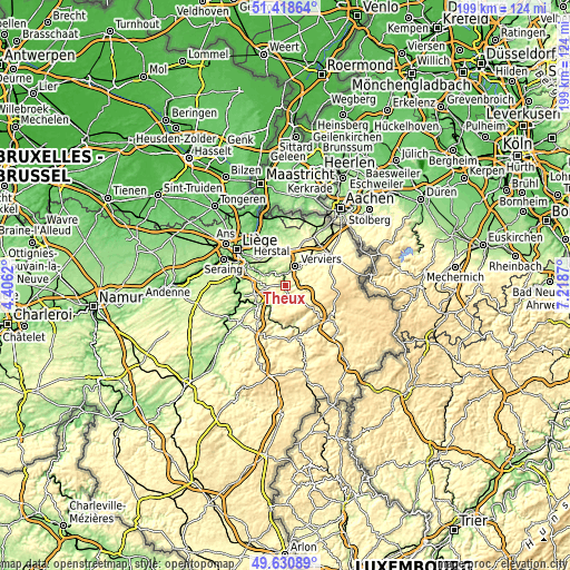 Topographic map of Theux