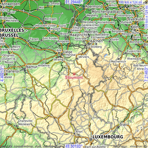 Topographic map of Stoumont