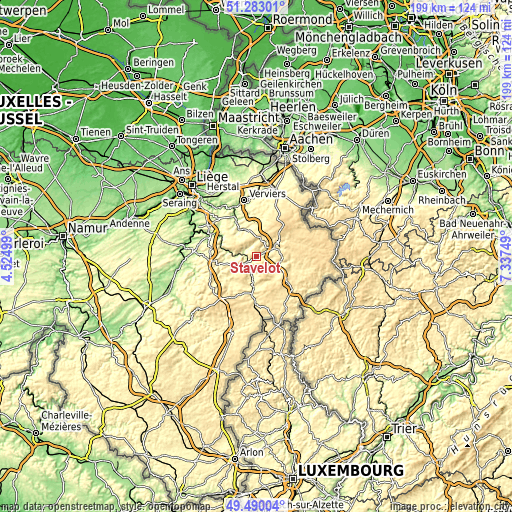 Topographic map of Stavelot
