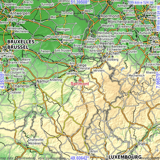 Topographic map of Sprimont