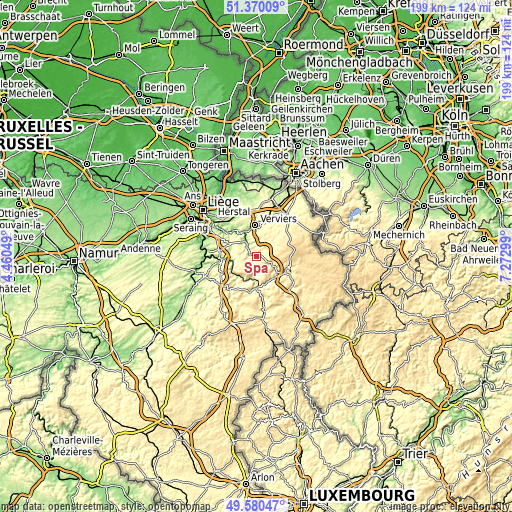 Topographic map of Spa
