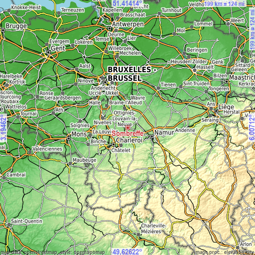 Topographic map of Sombreffe