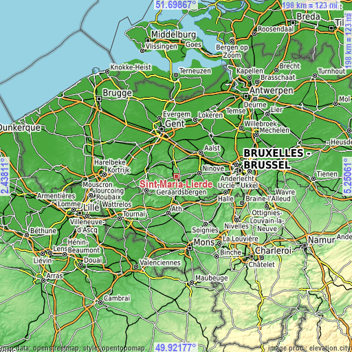 Topographic map of Sint-Maria-Lierde