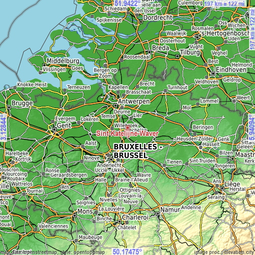Topographic map of Sint-Katelijne-Waver