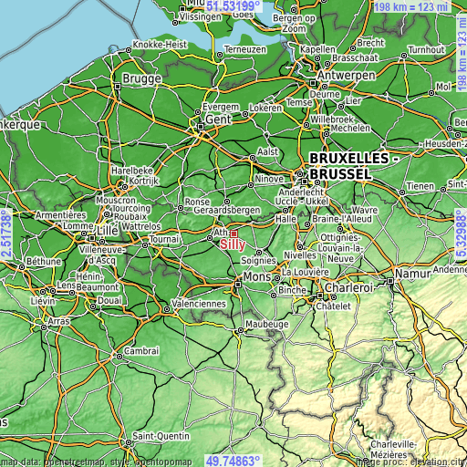 Topographic map of Silly