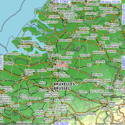 Topographic map of Schilde