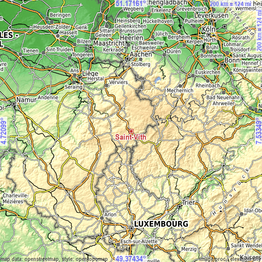 Topographic map of Saint-Vith