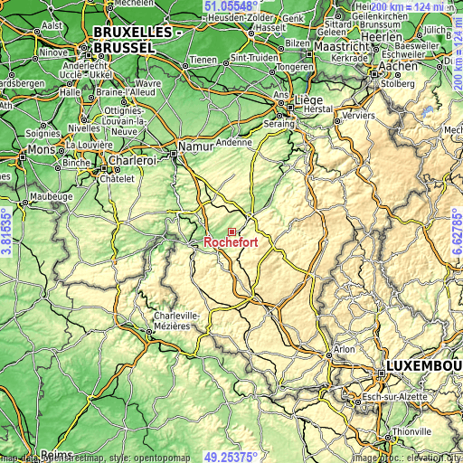 Topographic map of Rochefort