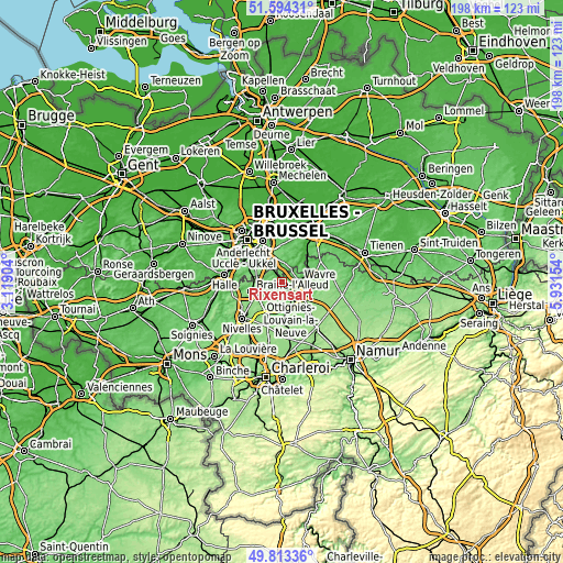 Topographic map of Rixensart