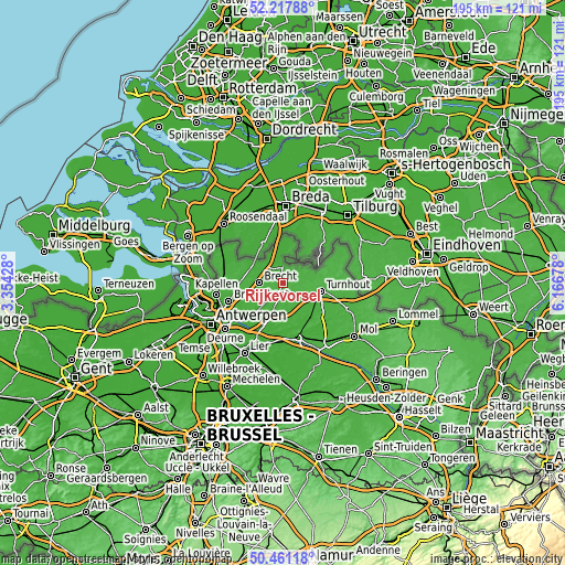 Topographic map of Rijkevorsel