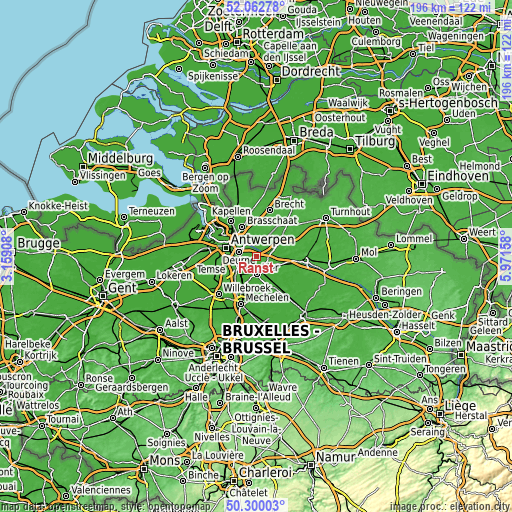 Topographic map of Ranst