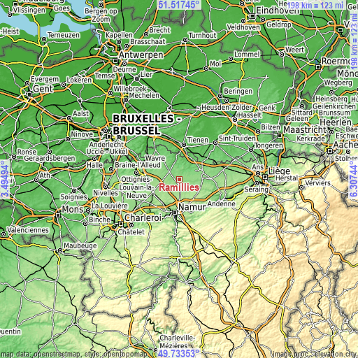 Topographic map of Ramillies