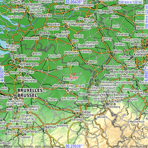 Topographic map of Peer