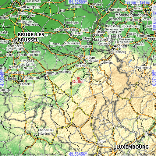 Topographic map of Ouffet