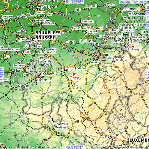 Topographic map of Ohey