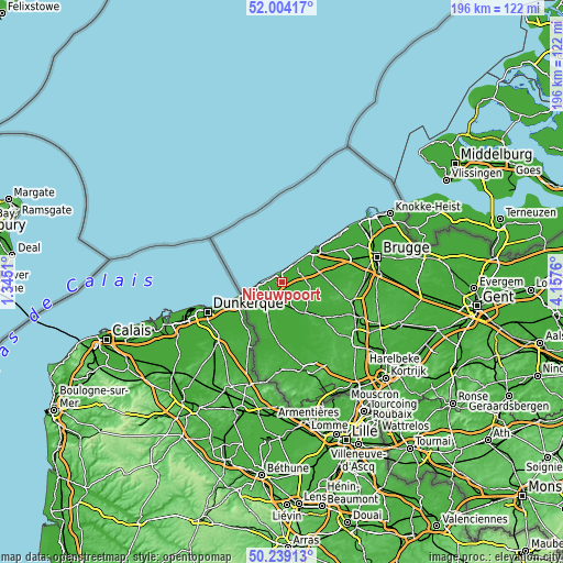 Topographic map of Nieuwpoort