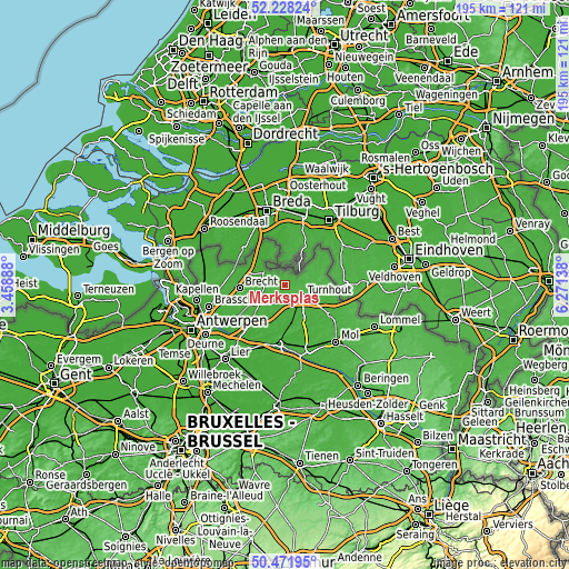 Topographic map of Merksplas