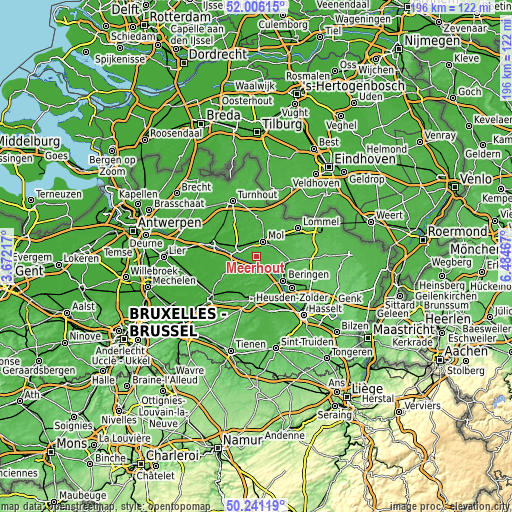 Topographic map of Meerhout