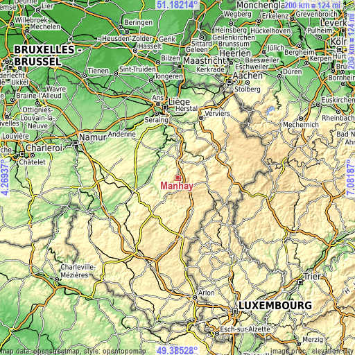 Topographic map of Manhay