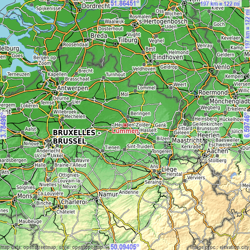 Topographic map of Lummen