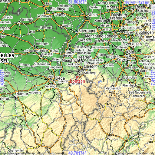 Topographic map of Lontzen