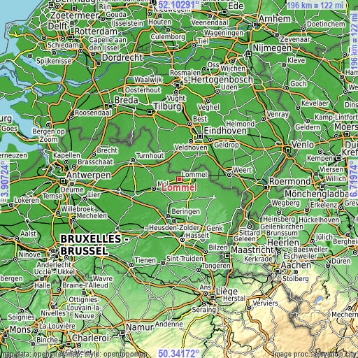Topographic map of Lommel