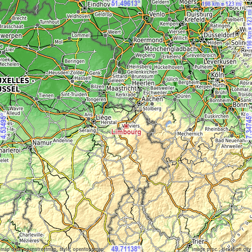 Topographic map of Limbourg