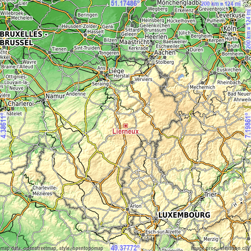 Topographic map of Lierneux