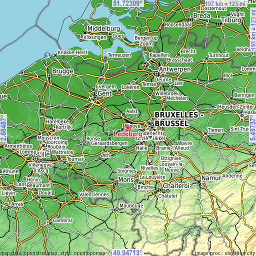 Topographic map of Ledeberg