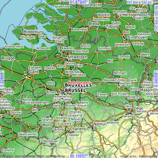 Topographic map of Keerbergen