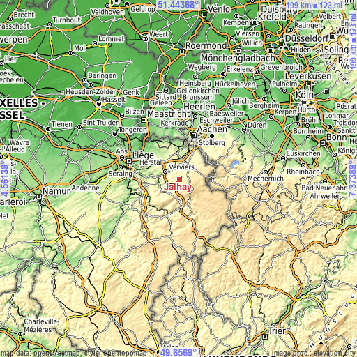 Topographic map of Jalhay