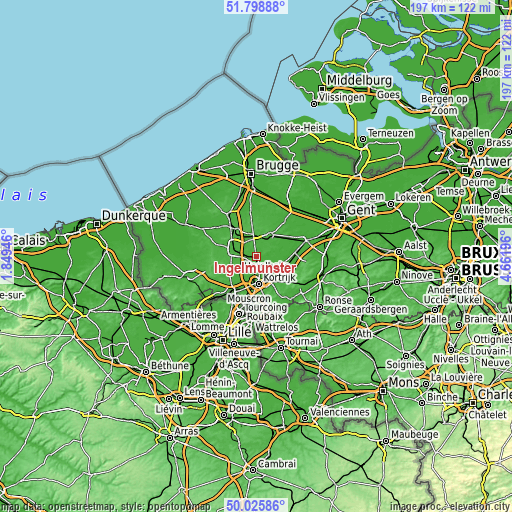 Topographic map of Ingelmunster