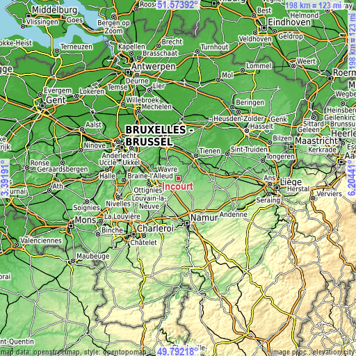 Topographic map of Incourt