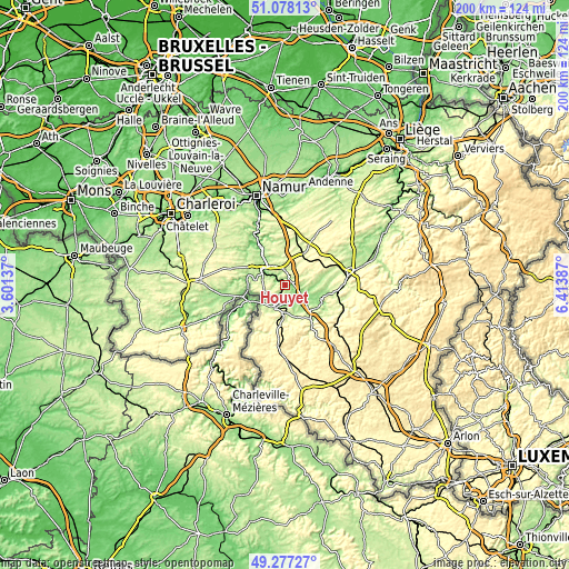 Topographic map of Houyet