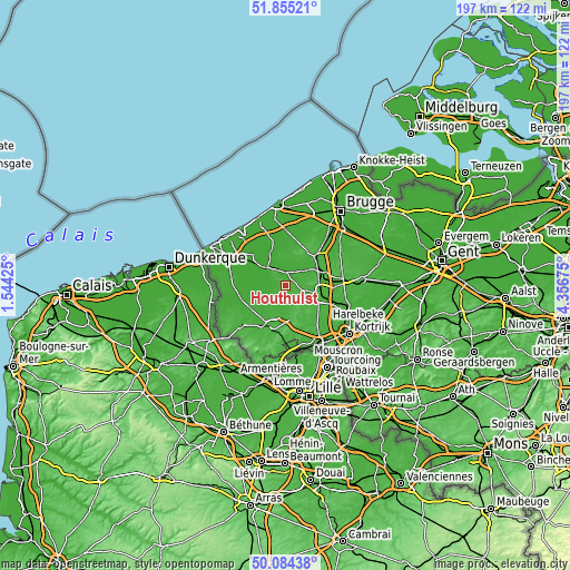 Topographic map of Houthulst