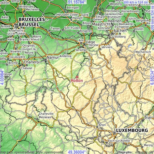 Topographic map of Hotton