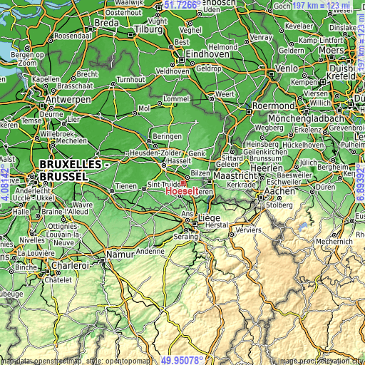 Topographic map of Hoeselt