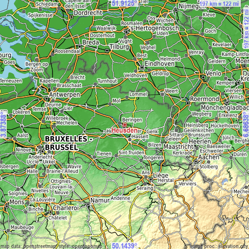 Topographic map of Heusden