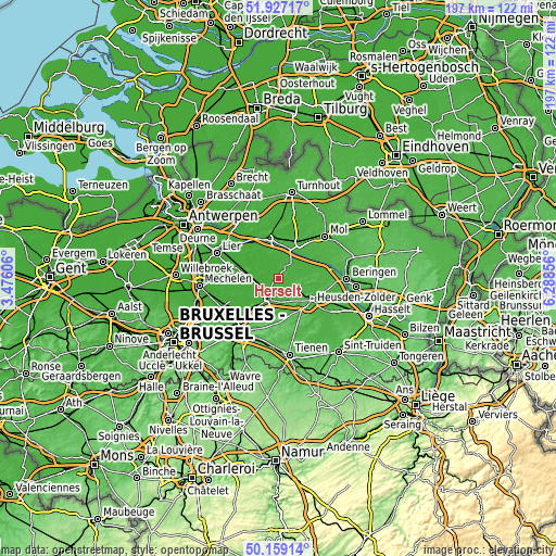 Topographic map of Herselt