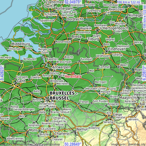 Topographic map of Herentals