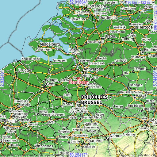 Topographic map of Hemiksem