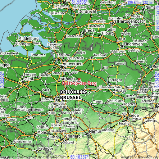 Topographic map of Heist-op-den-Berg