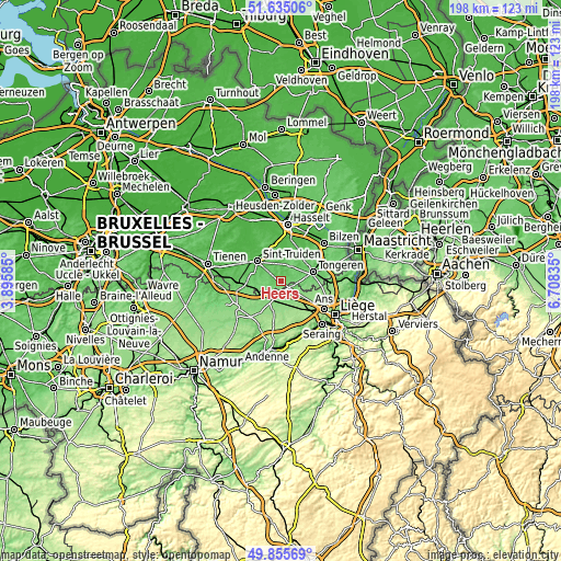 Topographic map of Heers