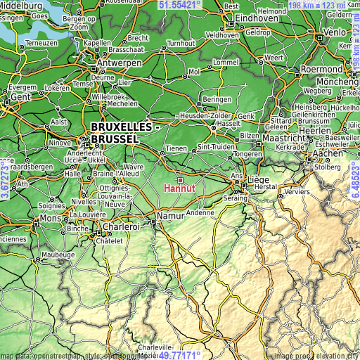 Topographic map of Hannut