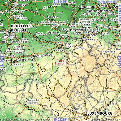 Topographic map of Hamoir