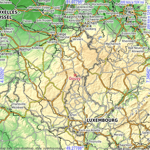 Topographic map of Gouvy