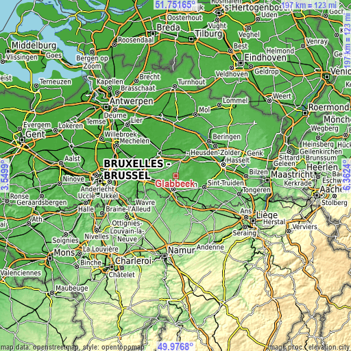 Topographic map of Glabbeek